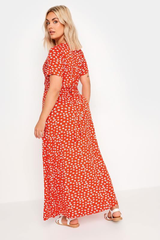 YOURS - Robe Maxi Cache-Coeur Rouge Floral