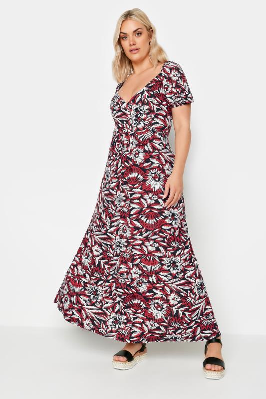 YOURS - Robe Maxi Design Cache-Coeur Rouge Floral