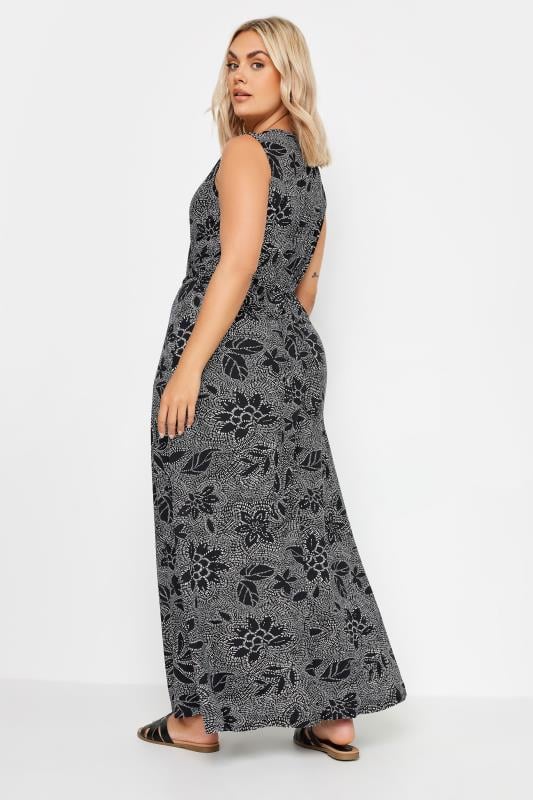 YOURS - Robe Maxi Noire Floral Cache-Coeur