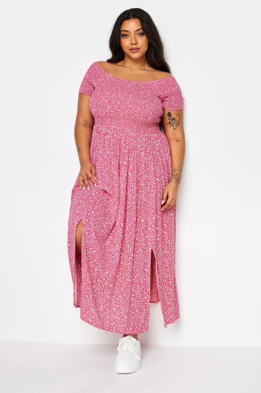 YOURS - Robe Maxi Rose Floral Manches Courtes