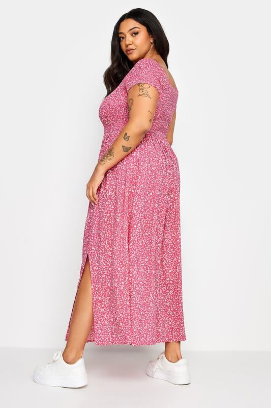 YOURS - Robe Maxi Rose Floral Manches Courtes