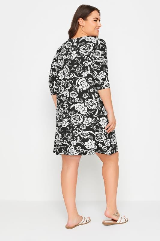 YOURS - Robe Noire & Blanche Design Floral